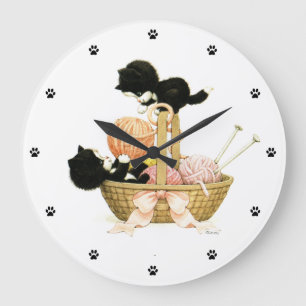 Grande Horloge Ronde Chatons Vintages en panier