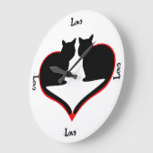 Grande Horloge Ronde Chats amoureux (Angle)