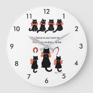 Grande Horloge Ronde Chats chanceux, Louis Wain