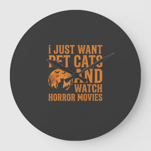 Grande Horloge Ronde Chats de compagnie Films d'horreur Conception de H