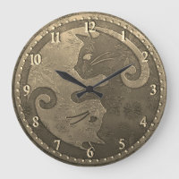 Chats de Yin Yang d'or