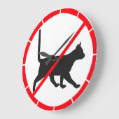 Grande Horloge Ronde Chats interdits ! (Angle)
