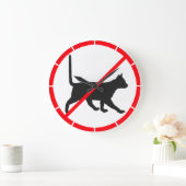 Grande Horloge Ronde Chats interdits ! (Maison)
