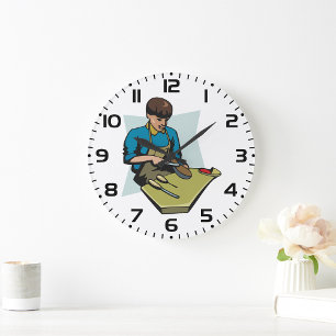 Grande Horloge Ronde Chaussure de réparation Cobbler Vintage Shoemaker