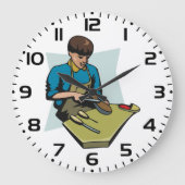 Grande Horloge Ronde Chaussure de réparation Cobbler Vintage Shoemaker (Recto)