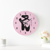 Grande Horloge Ronde Chaussures de Ballet Noir En Pointe (Maison)