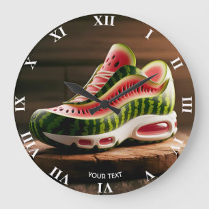 Grande Horloge Ronde Chaussures de sport Fantastiques Pastèque Mignonne