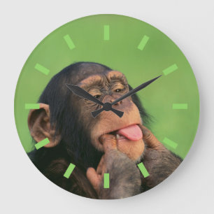Grande Horloge Ronde Cheeky Chimp
