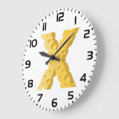 Grande Horloge Ronde Cheese Letter X Typography (Angle)