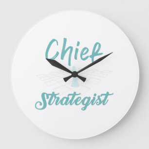 Grande Horloge Ronde Chef des échecs stratégiques J'Ai Toujours Gagné