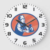 Grande Horloge Ronde Chef Holding Money Bag Restaurant Finance (Recto)