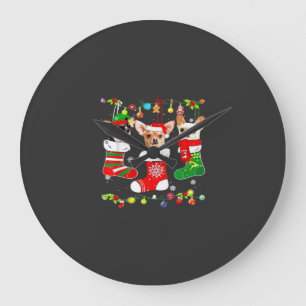 Grande Horloge Ronde Chemise classique pour chien de Noël de Chihuahua