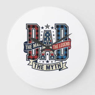 Grande Horloge Ronde Chemise DAD L'Homme La Légende Le Mythe Vintage De