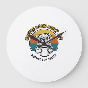 Grande Horloge Ronde Chemise de chien de café Design de mug de chiot gr