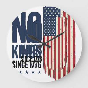 Grande Horloge Ronde Chemise de conception de drapeau patriotique sans