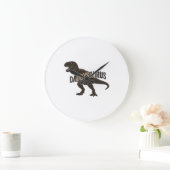 Grande Horloge Ronde Chemise de conception de gravure vintage de dinosa (Maison)