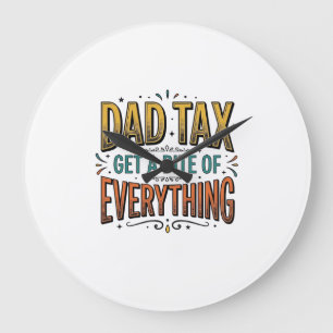 Grande Horloge Ronde Chemise de conception de gravure vintage Funny Dad