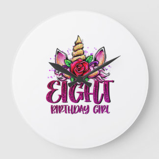 Grande Horloge Ronde Chemise de fille pour 8ème anniversaire Fille de 8