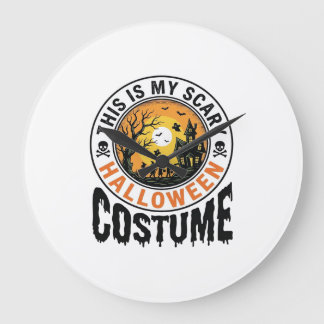 Grande Horloge Ronde Chemise de gravure vintage de costume d'Halloween