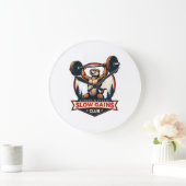 Grande Horloge Ronde Chemise de gym drôle de paresseux vintage fort et (Maison)
