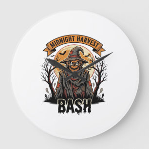 Grande Horloge Ronde Chemise de Halloween pour épouvantail Gravure vint