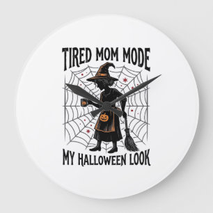Grande Horloge Ronde Chemise de maman d'Halloween Costume fatigué Graph