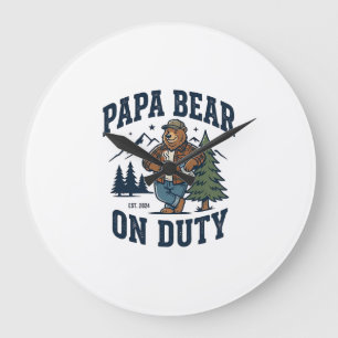 Grande Horloge Ronde Chemise de papa ours en service pour la fête des p