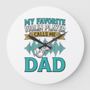 Grande Horloge Ronde Chemise de papa violoniste Le joueur de violon fav