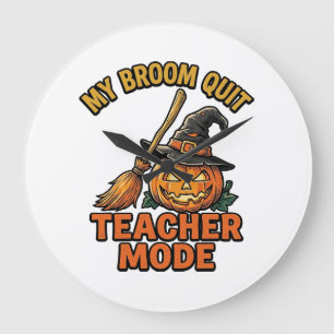 Grande Horloge Ronde Chemise de professeur Halloween drôle conception d