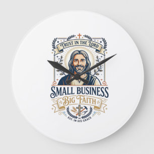 Grande Horloge Ronde Chemise de propriétaire de petite entreprise Jesus