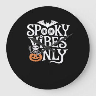 Grande Horloge Ronde Chemise de sloth géante Halloween 'Vibrations effr