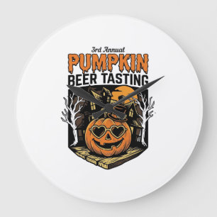 Grande Horloge Ronde Chemise d'événement Halloween Vintage de dégustati