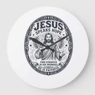 Grande Horloge Ronde Chemise d'inclusion de la communauté sourde Jésus