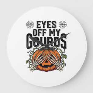 Grande Horloge Ronde Chemise drôle de citrouille Yeux de mes citrouille
