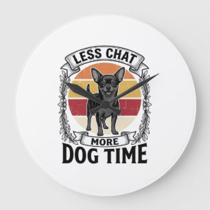 Grande Horloge Ronde Chemise drôle pour amateur de chien Gravure vintag