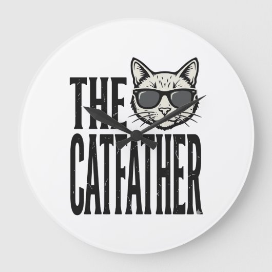 Grande Horloge Ronde Chemise graphique de citation de chat vintage Funn (Recto)