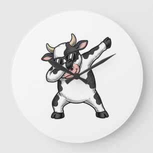 Grande Horloge Ronde Chemise Graphique Vache Dabbing Lunettes de Soleil