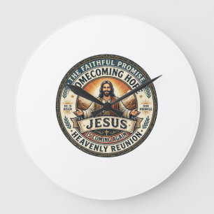Grande Horloge Ronde Chemise Inspirante pour Conjoint de Militaire Jésu