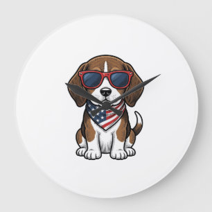 Grande Horloge Ronde Chemise lunettes de soleil pour chiot Beagle patri
