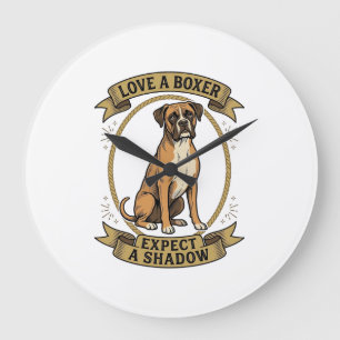 Grande Horloge Ronde Chemise pour amateur de Boxer Gravure Vintage Drôl