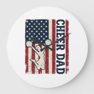 Grande Horloge Ronde Chemise vectorielle drapeau américain patriotique 