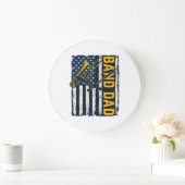 Grande Horloge Ronde Chemise vintage drapeau américain trombone papa gr (Maison)