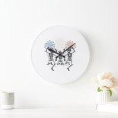 Grande Horloge Ronde Chemise Vintage Feux d'Artifice Squelette Dansant (Maison)