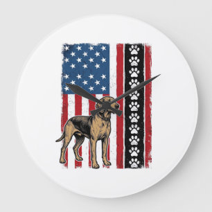 Grande Horloge Ronde Chemise vintage patriotique empreinte de patte de