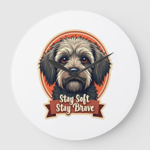 Grande Horloge Ronde Chemise vintage triste chien style rétro de secour