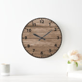 Grande Horloge Ronde Chêne à bois Faux (Maison)