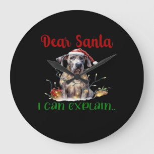 Grande Horloge Ronde Cher Père Noël, je peux expliquer Great Dane T-Shi