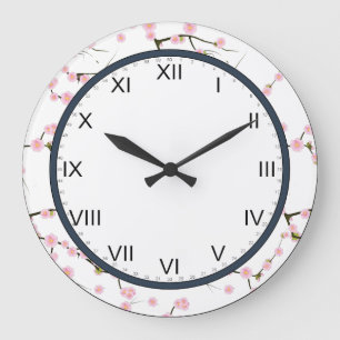 Grande Horloge Ronde cherblossom pinker and white cloclock