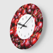 Grande Horloge Ronde Cherries Kitchen Wall (Angle)