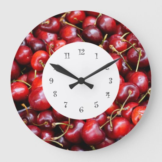 Grande Horloge Ronde Cherries Kitchen Wall (Recto)
